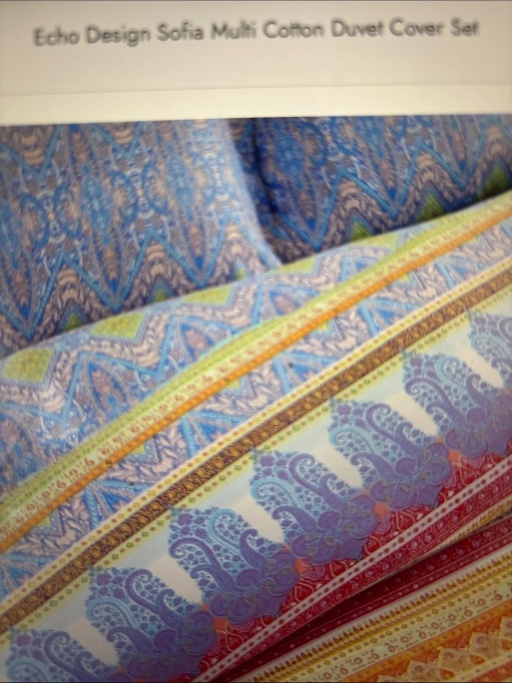 Echo Sofia Cotton Duvet Cover Set (Queen Size, Two Shams )